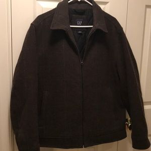Men’s brown wool quilted coat EUC